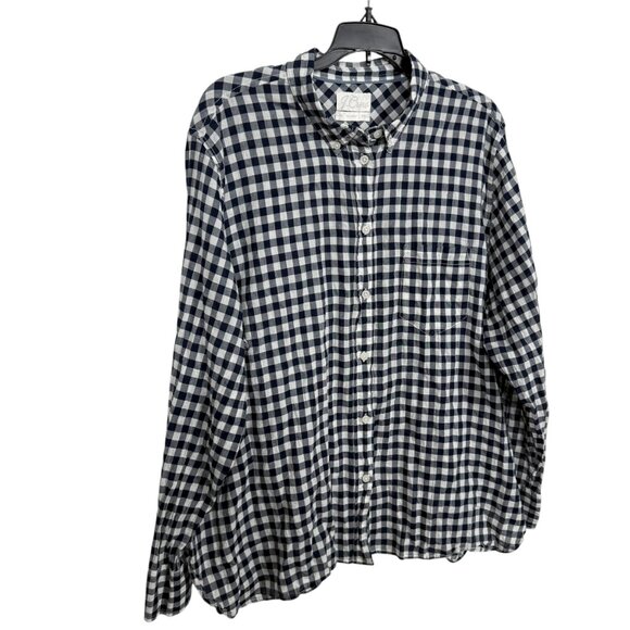 J Crew Classic Fit Shirt Womens 22 Black White Crinkle Gingham Button Down - Picture 4 of 9
